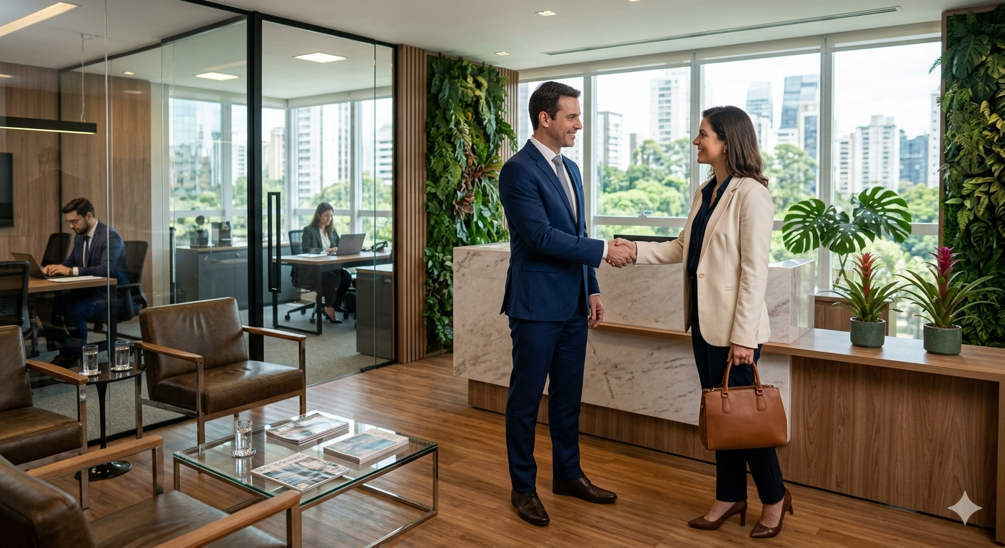 Cliente recebendo orientação para cotação